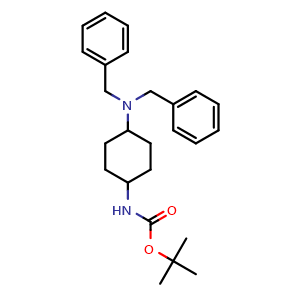 Chemical structure of tert-butyl 4-(dibenzylamino)cyclohexylcarbamate , CAS 1935023-45-2, AChemBlock U131919