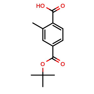Chemical structure of 4-(tert-butoxycarbonyl)-2-methylbenzoic acid , CAS 1952275-78-3, AChemBlock U131922