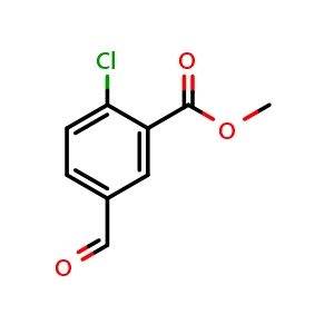 Chemical structure of methyl 2-chloro-5-formylbenzoate , CAS 199679-23-7, AChemBlock U131927
