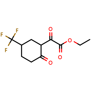 Chemical structure of ethyl 2-(5-(trifluoromethyl)-2-oxocyclohexyl)-2-oxoacetate , CAS 2060587-69-9, AChemBlock U131930