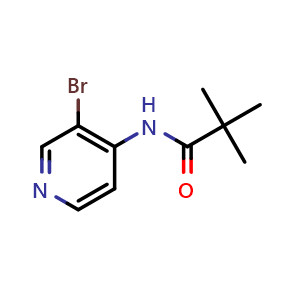 Chemical structure of N-(3-bromopyridin-4-yl)pivalamide , CAS 239137-59-8, AChemBlock U131973