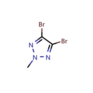 Chemical structure of 4,5-dibromo-2-methyltriazole , CAS 28938-17-2, AChemBlock U131988