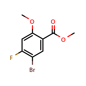 Chemical structure of methyl 5-bromo-4-fluoro-2-methoxybenzoate , CAS 314298-22-1, AChemBlock U131998