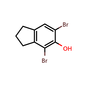 Chemical structure of 4,6-dibromo-2,3-dihydro-1H-inden-5-ol , CAS 33500-97-9, AChemBlock U132006