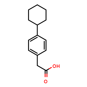 Chemical structure of 2-(4-cyclohexylphenyl)acetic acid , CAS 35889-00-0, AChemBlock U132017