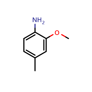 Chemical structure of 2-methoxy-4-methylbenzenamine , CAS 39538-68-6, AChemBlock U132028