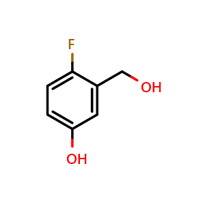 Chemical structure of 4-fluoro-3-(hydroxymethyl)phenol , CAS 438049-37-7, AChemBlock U132044