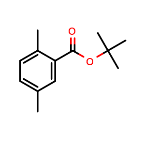 Chemical structure of tert-butyl 2,5-dimethylbenzoate , CAS 478977-49-0, AChemBlock U132053