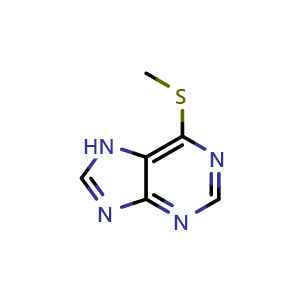 Chemical structure of 6-methylthiopurine , CAS 50-66-8, AChemBlock U132063