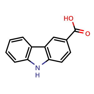 Chemical structure of 9H-carbazole-3-carboxylic acid , CAS 51035-17-7, AChemBlock U132066