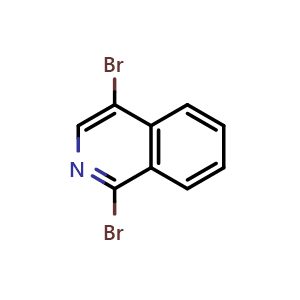 Chemical structure of 1,4-dibromoisoquinoline , CAS 51206-40-7, AChemBlock U132070