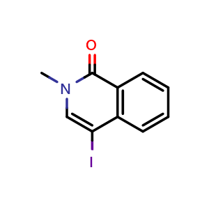 Chemical structure of 4-iodo-2-methylisoquinolin-1(2H)-one , CAS 54931-61-2, AChemBlock U132086