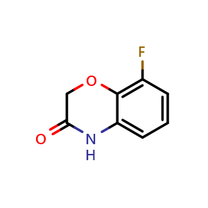 Chemical structure of 8-fluoro-2H-benzo[b][1,4]oxazin-3(4H)-one , CAS 560082-51-1, AChemBlock U132087