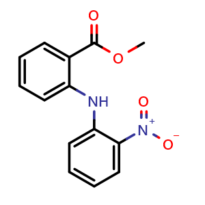 Chemical structure of methyl 2-((2-nitrophenyl)amino)benzoate , CAS 5814-39-1, AChemBlock U132094