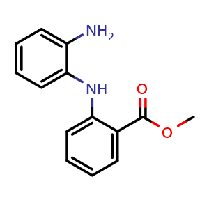 Chemical structure of methyl 2-((2-aminophenyl)amino)benzoate , CAS 5814-40-4, AChemBlock U132095