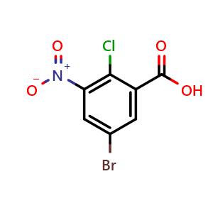 Chemical structure of 5-bromo-2-chloro-3-nitrobenzoic acid , CAS 60541-88-0, AChemBlock U132103
