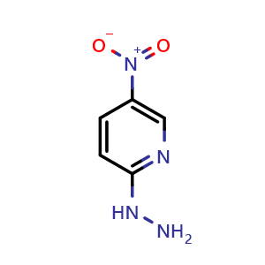 Chemical structure of (5-nitropyridin-2-yl)hydrazine , CAS 6343-98-2, AChemBlock U132114
