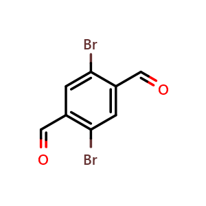 Chemical structure of 2,5-dibromoterephthalaldehyde , CAS 63525-48-4, AChemBlock U132115