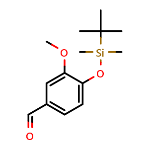 Chemical structure of 4-((tert-butyldimethylsilyl)oxy)-3-methoxybenzaldehyde , CAS 69404-94-0, AChemBlock U132131