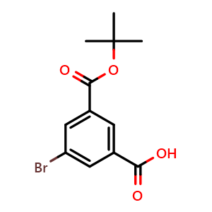Chemical structure of 3-(tert-butoxycarbonyl)-5-bromobenzoic acid , CAS 728022-29-5, AChemBlock U132136