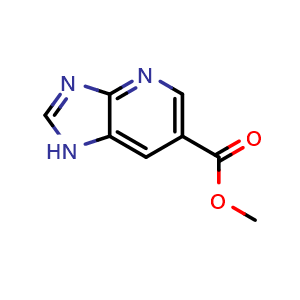 Chemical structure of methyl 1H-imidazo[4,5-b]pyridine-6-carboxylate , CAS 77862-95-4, AChemBlock U132150