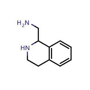 Chemical structure of (1,2,3,4-tetrahydroisoquinolin-1-yl)methanamine , CAS 84500-70-9, AChemBlock U132160