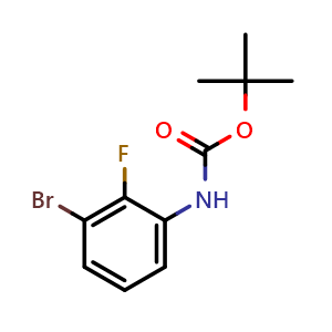 Chemical structure of tert-butyl 3-bromo-2-fluorophenylcarbamate , CAS 848440-23-3, AChemBlock U132162