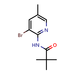 Chemical structure of N-(3-bromo-5-methylpyridin-2-yl)pivalamide , CAS 850014-30-1, AChemBlock U132163