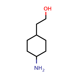 Chemical structure of 2-(4-aminocyclohexyl)ethan-1-ol , CAS 857831-26-6, AChemBlock U132170