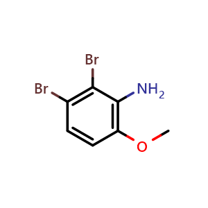 Chemical structure of 2,3-dibromo-6-methoxyaniline , CAS 873980-67-7, AChemBlock U132185