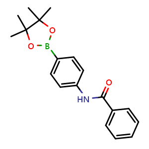 Chemical structure of N-(4-(4,4,5,5-tetramethyl-1,3,2-dioxaborolan-2-yl)phenyl)benzamide , CAS 935660-75-6, AChemBlock U132219