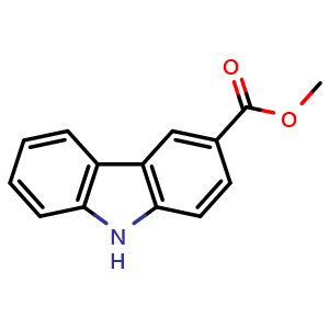 Chemical structure of methyl 9H-carbazole-3-carboxylate , CAS 97931-41-4, AChemBlock U132236