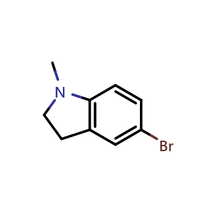 Chemical structure of 5-bromo-1-methylindoline , CAS 99848-78-9, AChemBlock U132238