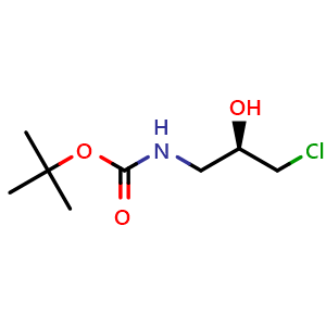 Chemical structure of (R)-tert-butyl 3-chloro-2-hydroxypropylcarbamate , CAS 1072792-33-6, AChemBlock U132244