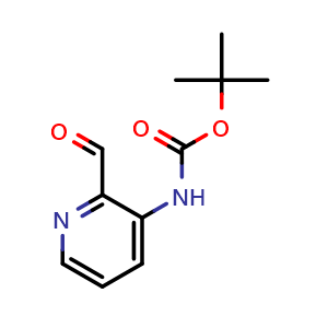 Chemical structure of tert-butyl 2-formylpyridin-3-ylcarbamate , CAS 116026-99-4, AChemBlock U132248