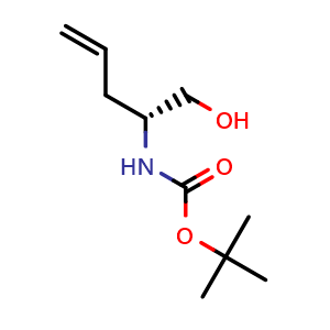 Chemical structure of (R)-tert-butyl 1-hydroxypent-4-en-2-ylcarbamate , CAS 188359-85-5, AChemBlock U132266