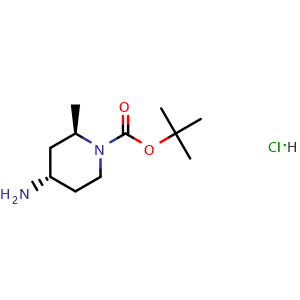 Chemical structure of (2R,4S)-tert-butyl 4-amino-2-methylpiperidine-1-carboxylate hydrochloride , CAS 2305078-78-6, AChemBlock U132272