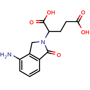 Chemical structure of 2-(4-amino-1-oxoisoindolin-2-yl)pentanedioic acid , CAS 295357-66-3, AChemBlock U132277