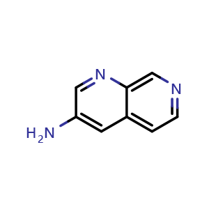Chemical structure of 1,7-Naphthyridin-3-amine , CAS 58680-42-5, AChemBlock U132282
