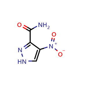 Chemical structure of 4-nitro-1H-pyrazole-3-carboxamide , CAS 65190-36-5, AChemBlock U132285