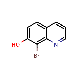 Chemical structure of 8-bromoquinolin-7-ol , CAS 90224-71-8, AChemBlock U132297