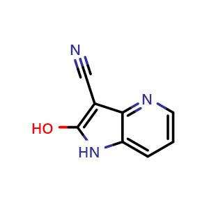 Chemical structure of 2-hydroxy-1H-pyrrolo[3,2-b]pyridine-3-carbonitrile , CAS 32501-04-5, AChemBlock U132308