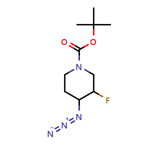 Chemical structure of tert-butyl 4-azido-3-fluoropiperidine-1-carboxylate , CAS 1660108-90-6, AChemBlock U132320