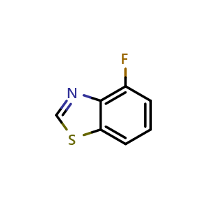 Chemical structure of 4-Fluorobenzothiazole , CAS 1247348-92-0, AChemBlock U132331