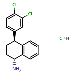 Chemical structure of (1R,4S)-N-Desmethyl Sertraline Hydrochloride , CAS 675126-08-6, AChemBlock U132381