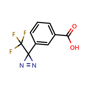 Chemical structure of 3-(3-(Trifluoromethyl)-3H-diazirin-3-yl)benzoic acid , CAS 176389-60-9, AChemBlock U132401