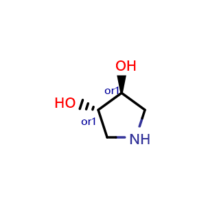 Chemical structure of trans-pyrrolidine-3,4-diol , CAS 136779-52-7, AChemBlock U132420