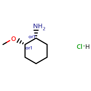 Chemical structure of cis-2-methoxycyclohexanamine hydrochloride , CAS 1246209-96-0, AChemBlock U132431
