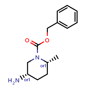 Chemical structure of benzyl cis-5-amino-2-methyl-piperidine-1-carboxylate , CAS 1273565-20-0, AChemBlock U132438
