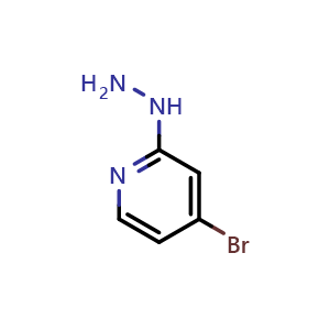 Chemical structure of (4-bromo-2-pyridyl)hydrazine , CAS 1019918-39-8, AChemBlock U132490